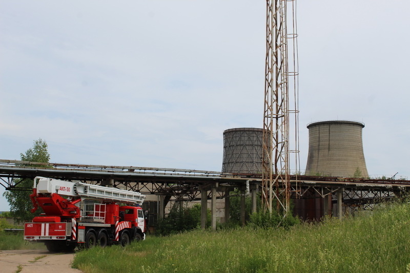 Пожарно-тактические учения на территории ТЭЦ-3 в городе Новочебоксарск