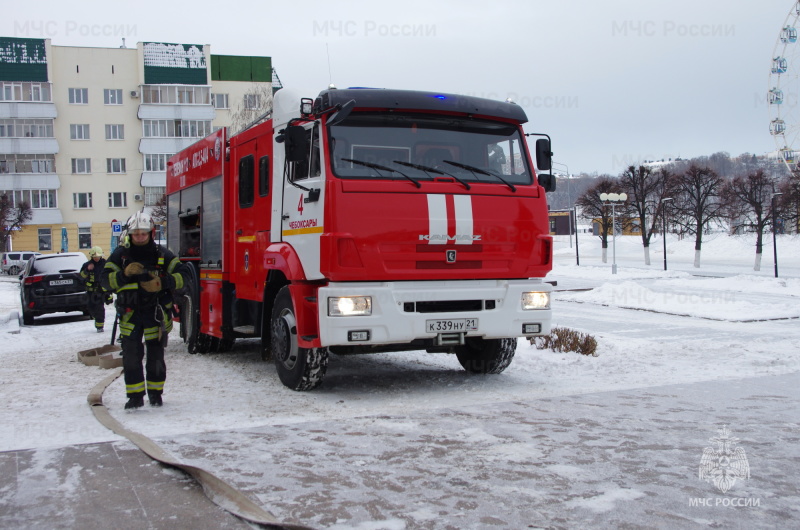 В Чувашском драматическом театре прошли пожарные учения